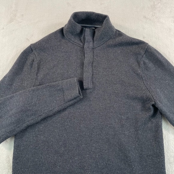 Banana Republic Henley Snap Sweater Men XL Grey 100% Merino Wool NWOT